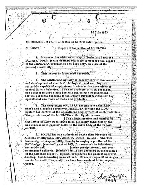 mkultra declassified documents